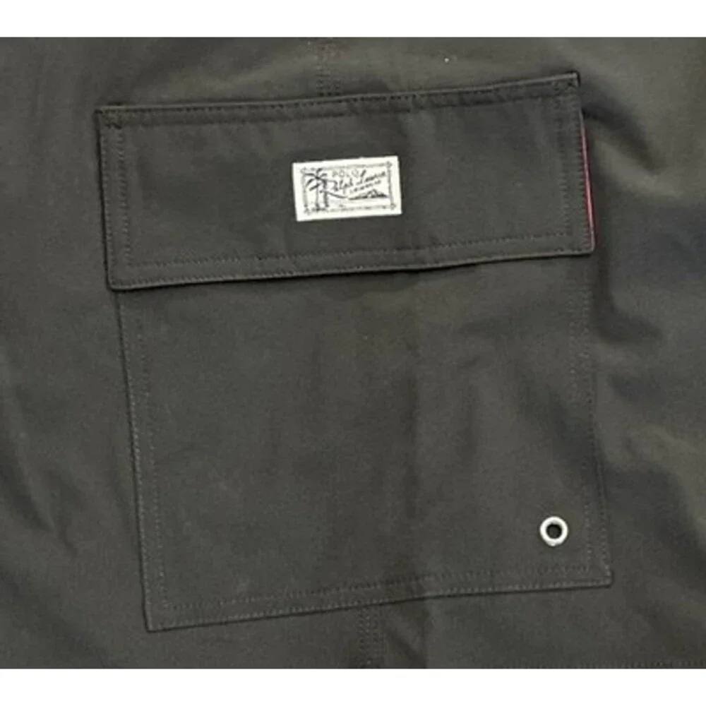 NWT Polo Ralph Lauren Men 4XB Kailua Board Shorts Swim Trunks Red Pony Black 9